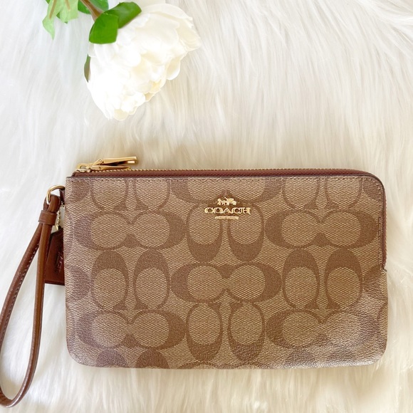 Coach Handbags - NWT Coach (LARGER SIZE) Double Zip Wallet Wristlet